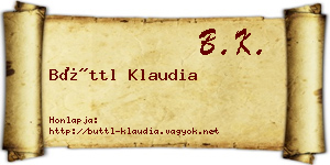 Büttl Klaudia névjegykártya