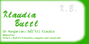 klaudia buttl business card